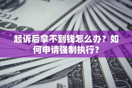 北京起诉后拿不到钱怎么办？如何申请强制执行？